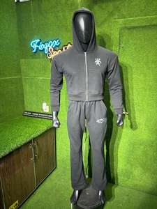 Conjunto Deportivo de Felpa Francesa con Capucha y Estampado Personalizado de Fábrica 2025, Top Corto y Pantalones Jogger de Algodón para Hombre - Product Image 2