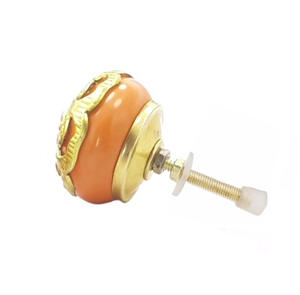 Muebles de lujo marroquíes, tiradores de cerámica naranja de filigrana dorada, tiradores de Metal para cajón de armario para cocina y comedor CK 558 - Product Image 2