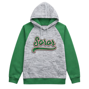 เสื้อฮู้ดแขนแร็กแลน Heather Grey 08 สำหรับชมรมนักศึกษาหญิง สีชมพู-เขียว สไตล์ลำลอง สำหรับฤดูหนาว - Product Image 3