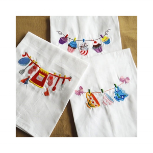 High Quality Embroidered Cotton Kitchen <b>Towel</b> 40x60 Cm 280 GSM Absorbent Quick Dry Fabric ISO 9001 Durable Kitchen Cleaning - Product Image 1