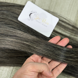 Sun Hair Company Perruque en cheveux humains vietnamiens bruts, couleur gris sel et poivre, avec closure en dentelle HD - Product Image 6