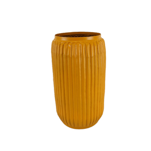 Florero de Metal de hierro de diseño clásico, acabado amarillo para el hogar y la boda, decoración de mesa, jarrón de Metal hecho a mano a granel - Product Image 1
