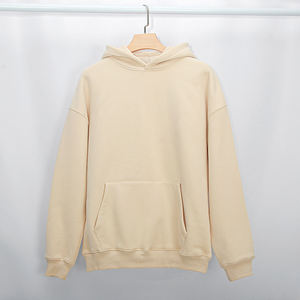 Venta al por mayor Unisex Custom Puffer Hoodie Long Heavy Cotton Solid Pattern Sudaderas con capucha de gran tamaño - Product Image 3