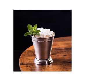 Taza de Julep de cobre puro de diseño antiguo, tazas de Julep de menta plateada de acero inoxidable, tazas y tazas con cuentas para Julep de menta - Product Image 2