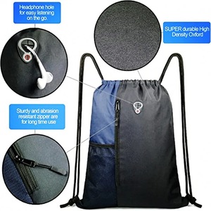 Sac à dos à cordon imperméable en nylon de grande capacité Double couleurs Gym et sac de fitness de stockage de sport en plein air - Product Image 5