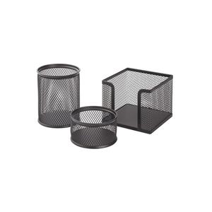 Portapenne Set da scrivania traforato da 3 470g nero