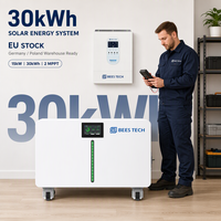 Kit solaire domestique ULTRASAFE LiFePO4 30 kWh 51,2 V 600 Ah avec indicateur lumineux et onduleur hybride 15 kW pour alimentation hors réseau de cabane, stock UE