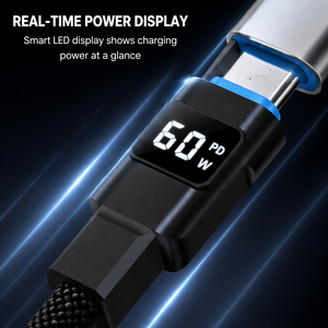 <span class=keywords><strong>สาย</strong></span><span class=keywords><strong>ชาร์จ</strong></span>เร็ว PD 4-in-1 60W พร้อมจอแสดงผลพลังงาน LED USB <span class=keywords><strong>C</strong></span> ถึง8 PIN <span class=keywords><strong>Type</strong></span>-<span class=keywords><strong>C</strong></span> ไนลอนถักหลาย<span class=keywords><strong>สาย</strong></span>สำหรับ iPhone Samsung - Product Image 3