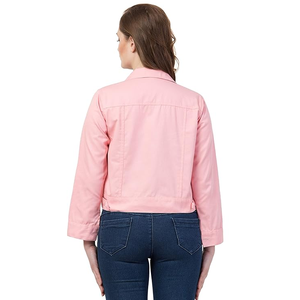 Gran oferta, Chaquetas vaqueras de talla grande para mujer de Color sólido, diseño personalizado, pantalones vaqueros lavados a la moda para mujer, chaquetas informales ajustadas - Product Image 5