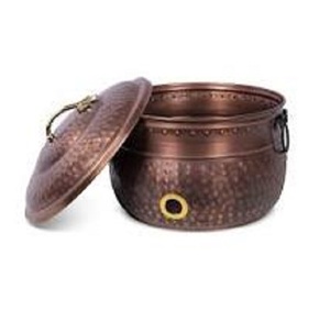 Support de rangement pour pot de tuyau d'arrosage fait à la main avec couvercle Pot de tuyau d'arrosage fini en cuivre Design Pot de tuyau d'arrosage décoratif en métal - Product Image 1