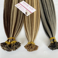 Extensions de cheveux brésiliens 100% vierges Remy, toutes couleurs, pré-collées I-Tip, double trame, résistantes à la chute, cheveux raides