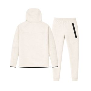 Ensemble de survêtement unisexe en molleton technique imprimé, veste à capuche zippée intégrale et pantalon de jogging, gris glacé, pour entraînement sportif et activités physiques - Product Image 2