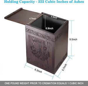 Urns for Human <b>Ashes</b> Adult Male Female Wooden Tree of Life Urns <b>Box</b> and Casket for <b>Ashes</b> Men Women Child <b>Pets</b> Cat Dog Urn - Product Image 4