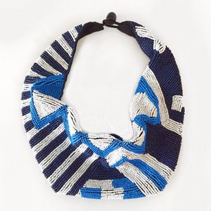 Collier écharpe élégant de broderie de perles de rocaille Collier écharpe de perles de rocaille artisanales Collier écharpe de perles de rocaille brodées - Product Image 4