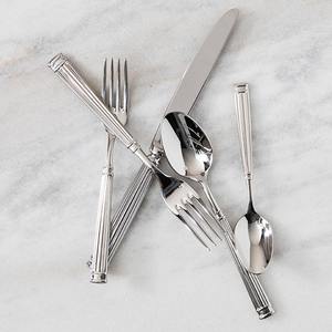 Classique Restaurant Hôtel Couverts Fourchette Cuillère De Luxe Restaurant Haute Ruban Miroir Poli Martelé Poignée Couverts Ensemble - Product Image 6