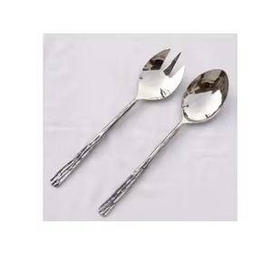 Diseño de mango curvo Servidor de ensalada con acabado plateado Herramientas de ensalada Perfectas para restaurantes Hotel y Resort - Product Image 5