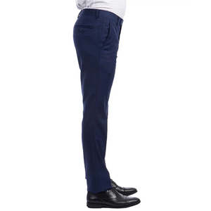 Pantaloni da Uomo Sean Alexander Ultra Slim Fit Blu Navy Taglia 38 in Tessuto Elasticizzato Pettinato con Bottoni e Cerniera Anti-Piega Personalizzabili - Product Image 2
