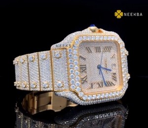 Montre Moissanite la plus vendue du fournisseur indien, montre Moissanite en gros OEM/ODM, montre en diamant glacé à prix raisonnable - Product Image 3