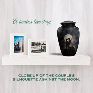 Urne de couple debout pour cendres humaines Mémorial décoratif pour adultes avec couvercle pour urnes funéraires Restes de crémation Urne funéraire Taille personnalisée - Product Image 4