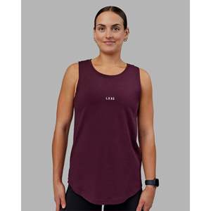 เสื้อกล้ามทรงยาว Go-To FLXCotton สีเชอร์รี่แลคเกอร์-ไวท์ ระบายอากาศได้ดี - Product Image 1
