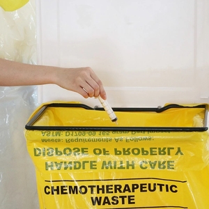 ถุงขยะทางการแพทย์แบบย่อยสลายได้ถุงผ้า HDPE แบบมีผ้าพิมพ์ลายตามสั่งสีเหลือง - Product Image 6