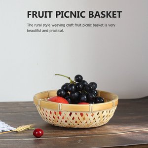 ตะกร้า2025สานด้วยมือจากไม้ไผ่ Tienphong ตะกร้าสานทรงกลมสำหรับใส่ผักผลไม้ - Product Image 4