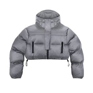 Blouson d'hiver en toile pour homme avec logo personnalisé, col montant, logo frontal, imperméable, coupe-vent, respirant, fermeture éclair, style urbain - Product Image 1