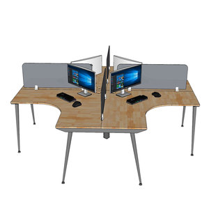 Mesa de Centro Contemporánea en Forma de Cruz para 4 Personas, 240x240cm, con Patas de Hierro y Sistema de Montaje CONE HBCO053 - Product Image 4
