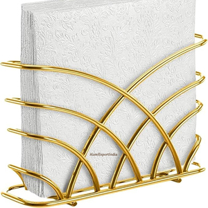 Porte-serviettes de table décoratif moderne de luxe doré brillant fini fil de fer taille personnalisée pour cuisine maison Caffe - Product Image 2