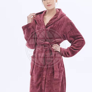 Peignoir en tissu éponge tissé pour femme, absorbant, avec logo sur le devant, de haute qualité, doux et lisse, pour la douche, le spa, l'hôtel et l'usage quotidien - Product Image 5