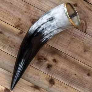 Customized Carved Drinking Horn Handcrafted Natural Viking Buffalo by crescent crafts - Product Image 2