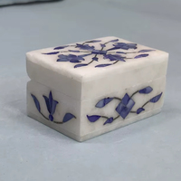 Portagioie in marmo blu moderno con motivi floreali e forma quadrata | Vendita all'ingrosso elegante e soluzione regalo