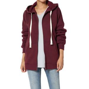 Sudadera con capucha de forro polar con cremallera y cuello en V para mujer, de manga larga, talla grande, de poliéster/algodón, ecológica, para invierno - Product Image 1