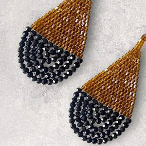 ต่างหูลูกปัดแก้วทันสมัยดีไซน์เทอร์ควอยซ์ขอบเรียงเป็นเอกลักษณ์ของขวัญจากงานหัตถกรรม - Product Image 1