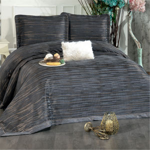 Juego de Cubrecamas Guzide ALINA de 4 Piezas, 100% Chenilla, Rayado, Moderno, Lavable, Tamaño King, para Uso Doméstico, de Turquía - Product Image 1