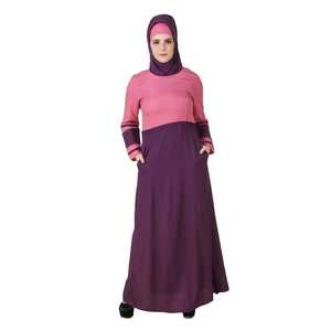 Abaya Noreen Modeste en Rayonne Rose et Violet, Taille Naturelle, Design Respirant - Product Image 2