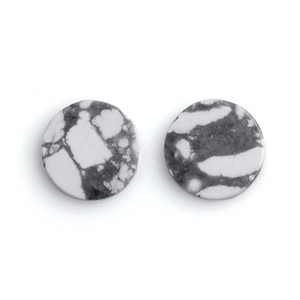 Pierres précieuses en howlite blanche lisse naturelle de qualité supérieure, de forme plate, de 12 mm, pour la fabrication de bijoux, pour les grossistes - Product Image 1
