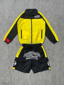 2026 Men's 2-Piece <b>Knitted</b> Nylon Breathable Windbreaker Short <b>Set</b> with Front Logo Summer Relaxed Fit - Product Image 2