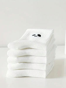 Chaussettes pour hommes en coton 100% respirant à séchage rapide, couleur unie décontractée, automne-hiver, 2 orteils, chaussettes de sport - Product Image 4