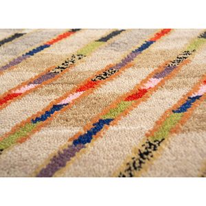 Manchaha Ivory Hand Knotted <b>Wool</b> Bamboo Silk Rug 10mm Thick Geometric Abstract Pattern for Home Hallway Rectangle Model-Les-1968 - Product Image 3
