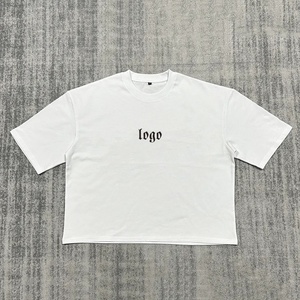 Camiseta recortada personalizada del nuevo fabricante para hombres Hombro caído 100% algodón Peso pesado 200g Diseño cuadrado de gran tamaño - Product Image 6