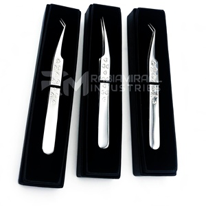 Applicateurs de cils en acier inoxydable RMI en gros avec pointe pointue, pinces à cils à marque privée pour l'application des cils - Product Image 2