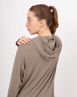 Conjunto de Túnica Larga con Capucha y Pantalones para Mujeres Musulmanas, Ropa Deportiva Modesta, Tejido Elástico Transpirable, Fabricante Mayorista OEM ODM