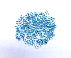 Topacio azul suizo de 4mm, piedra de corte redondo, Topacio Azul Natural, cuentas de piedras preciosas sueltas facetadas para la fabricación de joyas por mayorista indio - Product Image 4