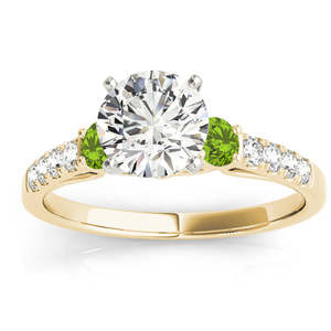 แหวนหมั้นทองคำ 18K ประดับเพชรและเพอริดอต (0.43 กะรัต) - Product Image 1