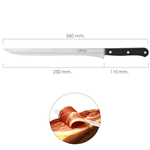 Coltello per Prosciutto Grenoble, Lama in Acciaio Inossidabile, 25 cm, Nero - Product Image 2