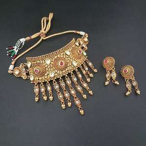 Ensemble de collier en cuivre de création réelle FBB0140B AD Stone Choker Ensembles de bijoux fins - Product Image 1