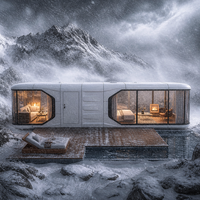 Maison Capsule Spatiale Extrêmement Durable, Villa Mobile de Luxe Toutes Saisons, Résistante au Vent et aux Tremblements de Terre pour une Vie Haut de Gamme