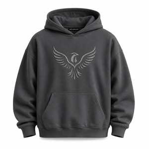 เสื้อฮู้ดโอเวอร์ไซส์สีขาว ปักโลโก้ ผ้าหนานุ่ม ซักแล้ว ทรงสตรีทแวร์สำหรับผู้ชาย - Product Image 4
