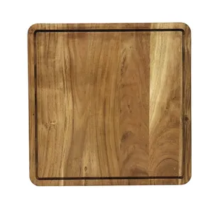 Planche à découper rectangulaire en bois de créateur faite à la main avec poignée planche de préparation alimentaire de fournisseur indien pour restaurants et hôtels - Product Image 2